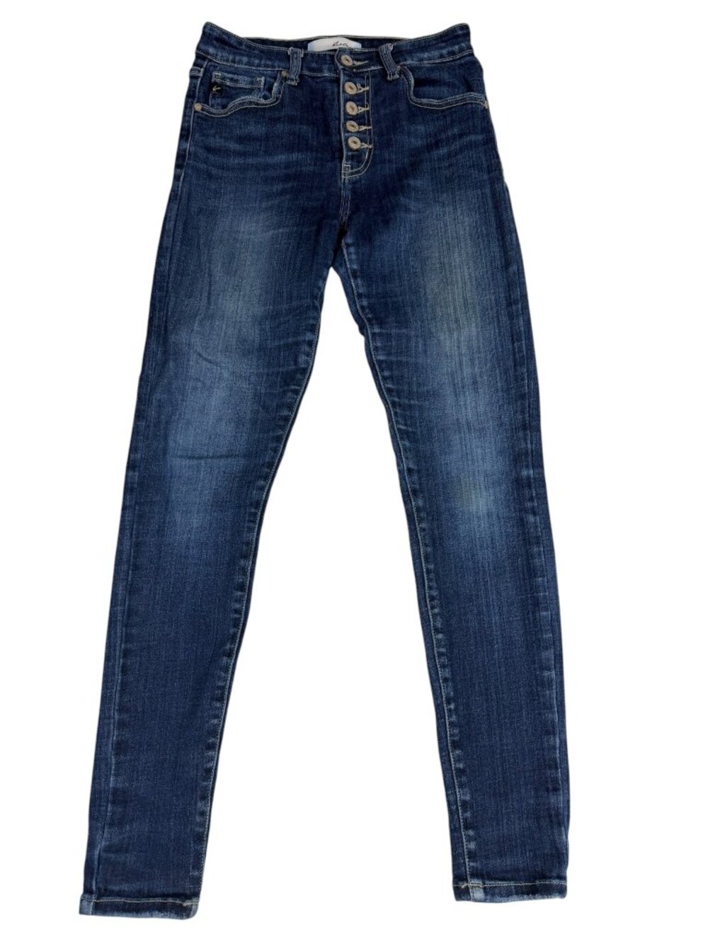 Kancan 26 Waist Skinny Jeans Dark Wash Button Fly Stretch Denim